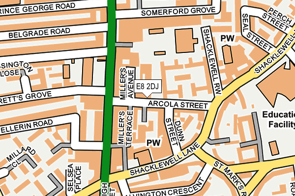 E8 2DJ map - OS OpenMap – Local (Ordnance Survey)