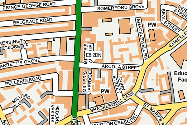 E8 2DN map - OS OpenMap – Local (Ordnance Survey)