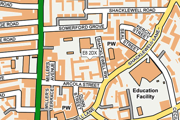 E8 2DX map - OS OpenMap – Local (Ordnance Survey)