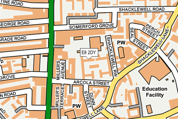 E8 2DY map - OS OpenMap – Local (Ordnance Survey)