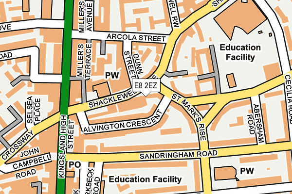 E8 2EZ map - OS OpenMap – Local (Ordnance Survey)