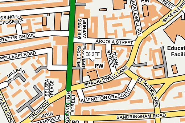 E8 2FF map - OS OpenMap – Local (Ordnance Survey)