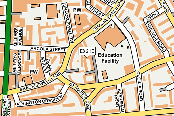 E8 2HE map - OS OpenMap – Local (Ordnance Survey)