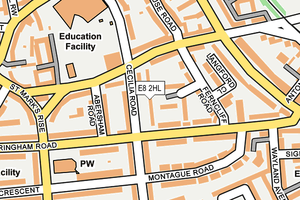 E8 2HL map - OS OpenMap – Local (Ordnance Survey)