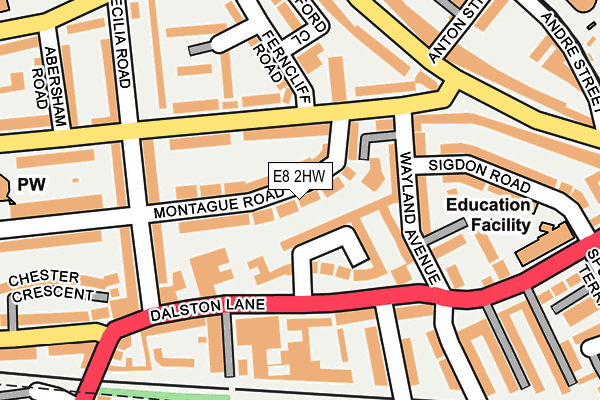 E8 2HW map - OS OpenMap – Local (Ordnance Survey)