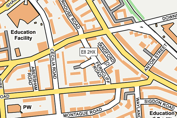 E8 2HX map - OS OpenMap – Local (Ordnance Survey)