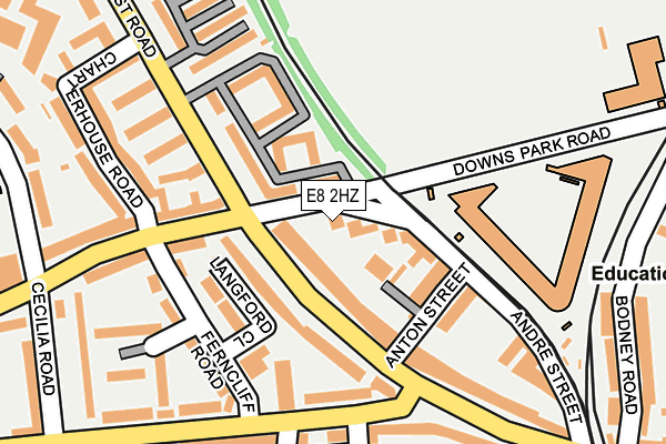 E8 2HZ map - OS OpenMap – Local (Ordnance Survey)