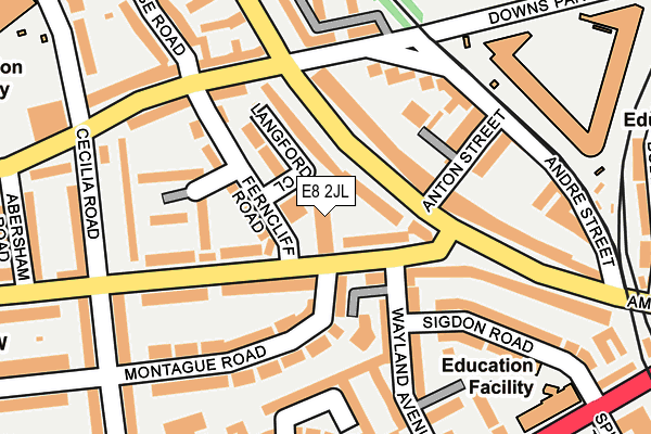 E8 2JL map - OS OpenMap – Local (Ordnance Survey)