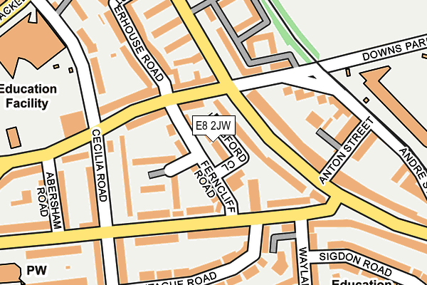 E8 2JW map - OS OpenMap – Local (Ordnance Survey)