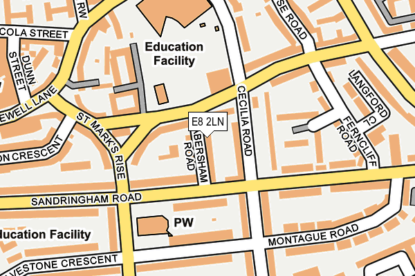 E8 2LN map - OS OpenMap – Local (Ordnance Survey)