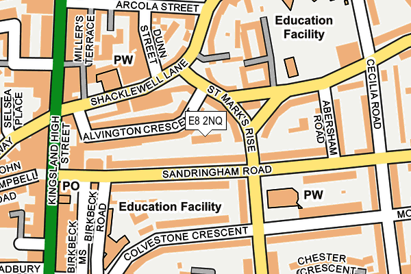 E8 2NQ map - OS OpenMap – Local (Ordnance Survey)