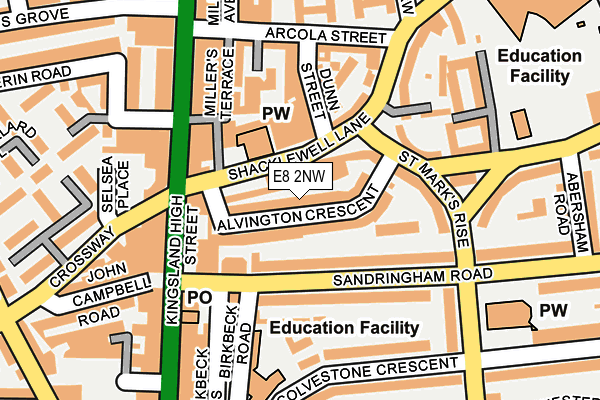 E8 2NW map - OS OpenMap – Local (Ordnance Survey)