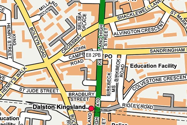 E8 2PB map - OS OpenMap – Local (Ordnance Survey)