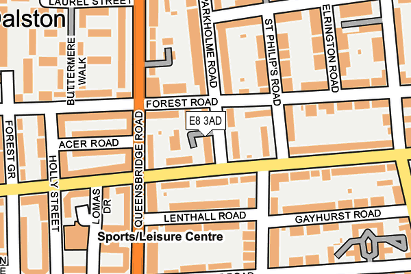 E8 3AD map - OS OpenMap – Local (Ordnance Survey)