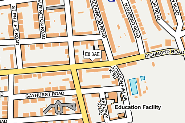 E8 3AE map - OS OpenMap – Local (Ordnance Survey)