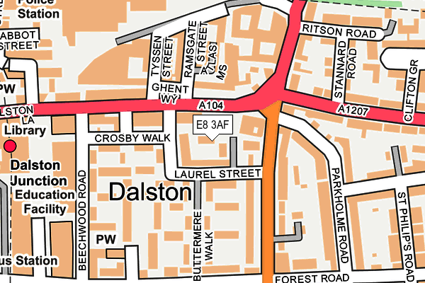 E8 3AF map - OS OpenMap – Local (Ordnance Survey)