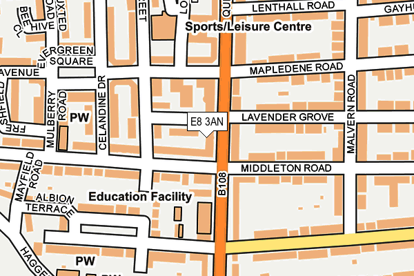 E8 3AN map - OS OpenMap – Local (Ordnance Survey)