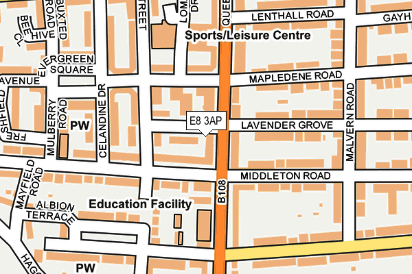 E8 3AP map - OS OpenMap – Local (Ordnance Survey)