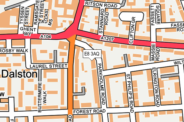 E8 3AQ map - OS OpenMap – Local (Ordnance Survey)