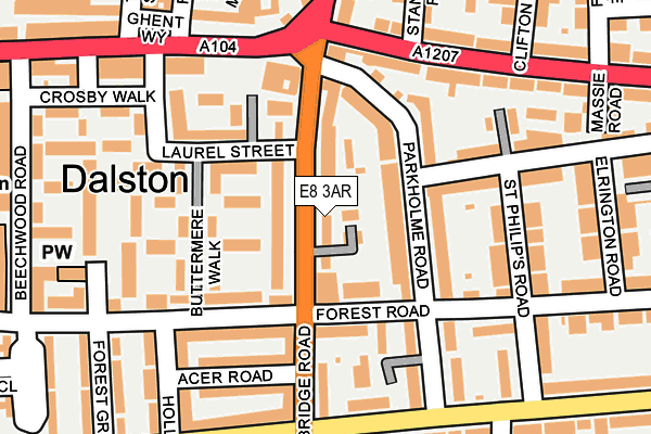 E8 3AR map - OS OpenMap – Local (Ordnance Survey)