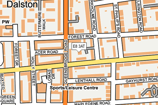 E8 3AT map - OS OpenMap – Local (Ordnance Survey)