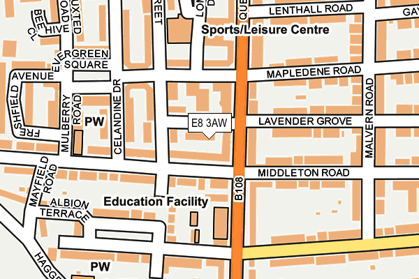 E8 3AW map - OS OpenMap – Local (Ordnance Survey)