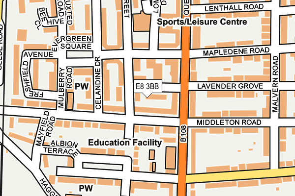 E8 3BB map - OS OpenMap – Local (Ordnance Survey)