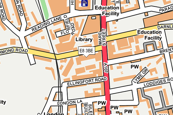 E8 3BE map - OS OpenMap – Local (Ordnance Survey)