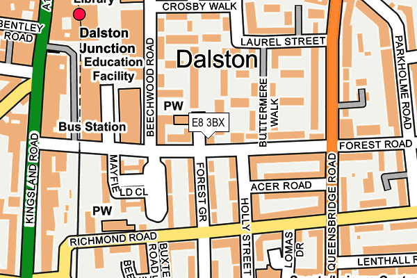 E8 3BX map - OS OpenMap – Local (Ordnance Survey)