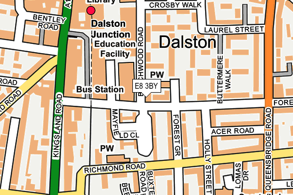 E8 3BY map - OS OpenMap – Local (Ordnance Survey)