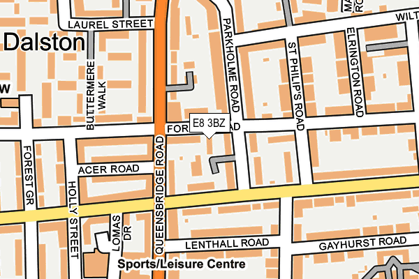 E8 3BZ map - OS OpenMap – Local (Ordnance Survey)