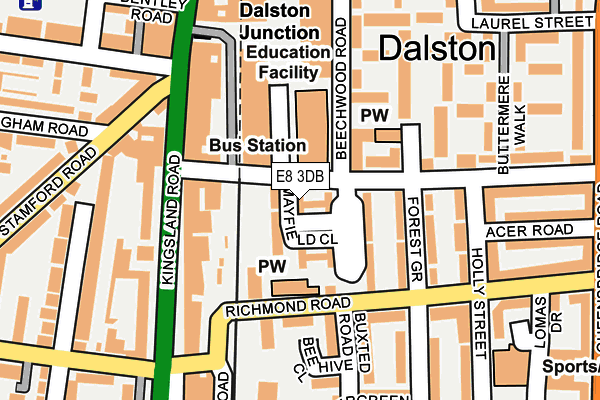 E8 3DB map - OS OpenMap – Local (Ordnance Survey)