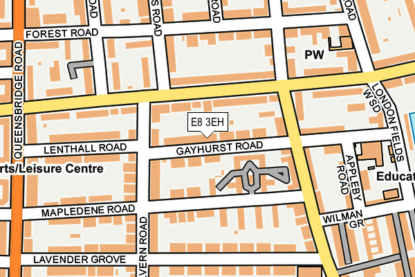 E8 3EH map - OS OpenMap – Local (Ordnance Survey)