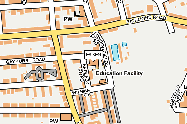 E8 3EN map - OS OpenMap – Local (Ordnance Survey)