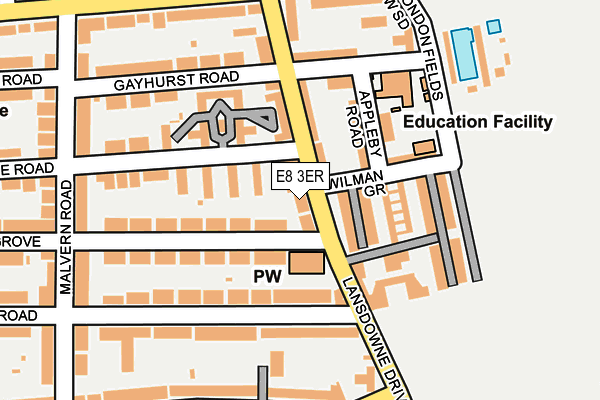 E8 3ER map - OS OpenMap – Local (Ordnance Survey)