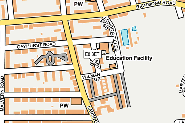 E8 3ET map - OS OpenMap – Local (Ordnance Survey)