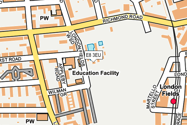 E8 3EU map - OS OpenMap – Local (Ordnance Survey)