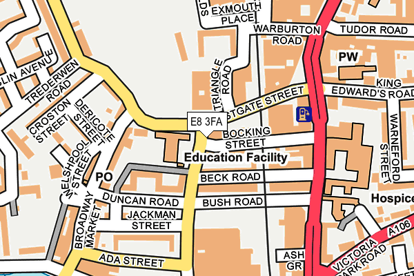 E8 3FA map - OS OpenMap – Local (Ordnance Survey)