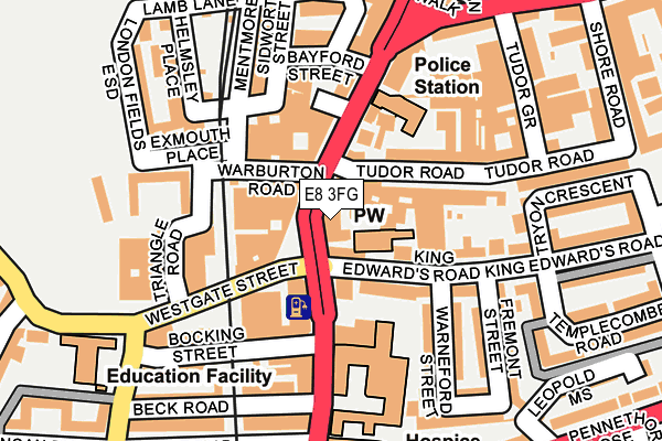 E8 3FG map - OS OpenMap – Local (Ordnance Survey)