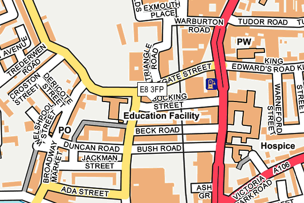 E8 3FP map - OS OpenMap – Local (Ordnance Survey)