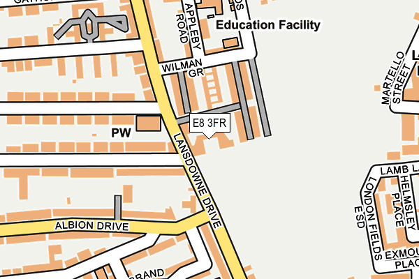 E8 3FR map - OS OpenMap – Local (Ordnance Survey)