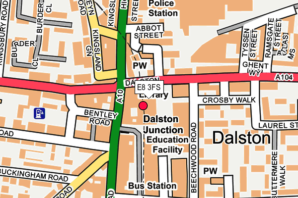 E8 3FS map - OS OpenMap – Local (Ordnance Survey)