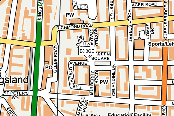 E8 3GE map - OS OpenMap – Local (Ordnance Survey)