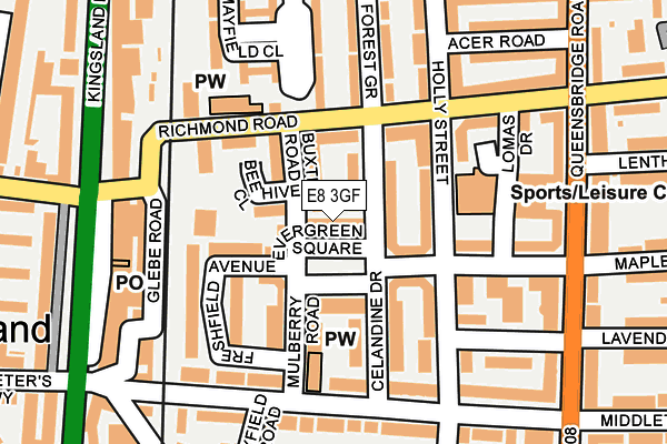 E8 3GF map - OS OpenMap – Local (Ordnance Survey)
