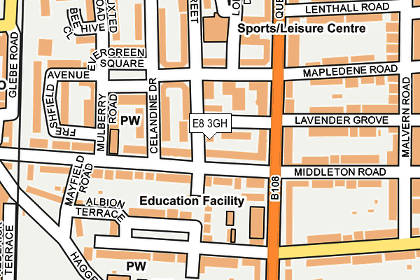 E8 3GH map - OS OpenMap – Local (Ordnance Survey)