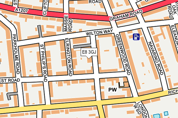 E8 3GJ map - OS OpenMap – Local (Ordnance Survey)