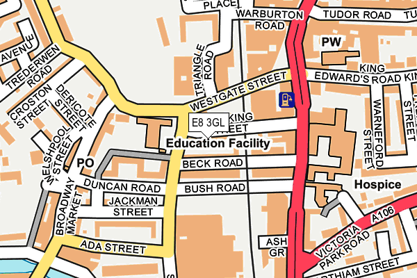 E8 3GL map - OS OpenMap – Local (Ordnance Survey)