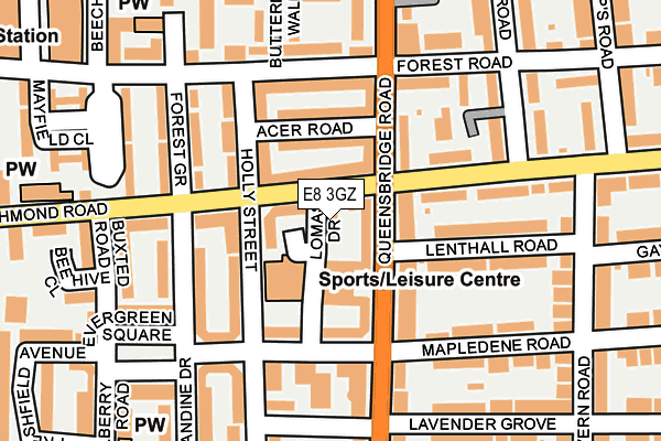 E8 3GZ map - OS OpenMap – Local (Ordnance Survey)