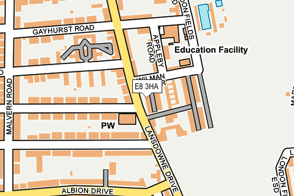 E8 3HA map - OS OpenMap – Local (Ordnance Survey)