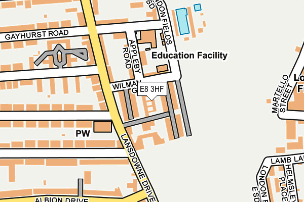 E8 3HF map - OS OpenMap – Local (Ordnance Survey)
